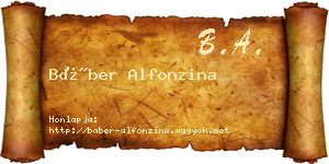 Báber Alfonzina névjegykártya